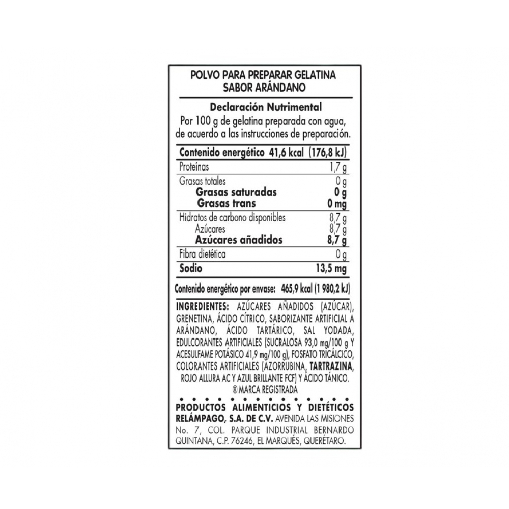 Gelatina sabor Arándano D'Gari (120 g / 4.2 oz) - Miniatura 2