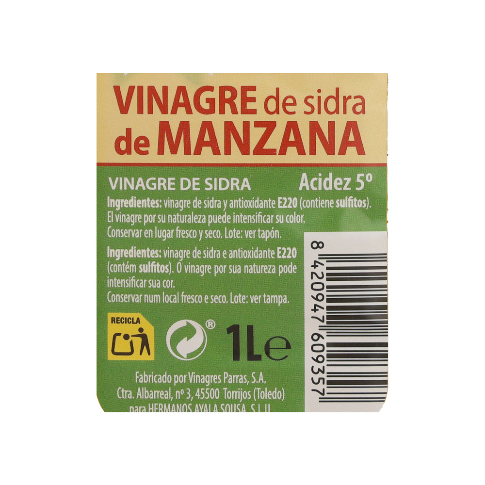 Vinagre de sidra de manzana Ayala (1 L) - Miniatura 3