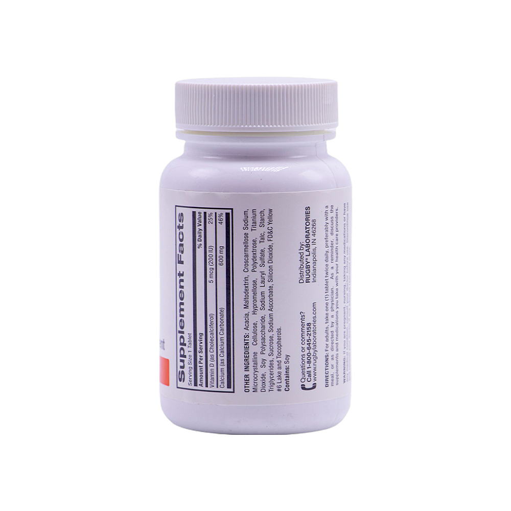 Calcio 600 mg + Vitamina D3 5mcg Rugby (60 tabletas) - Miniatura 2