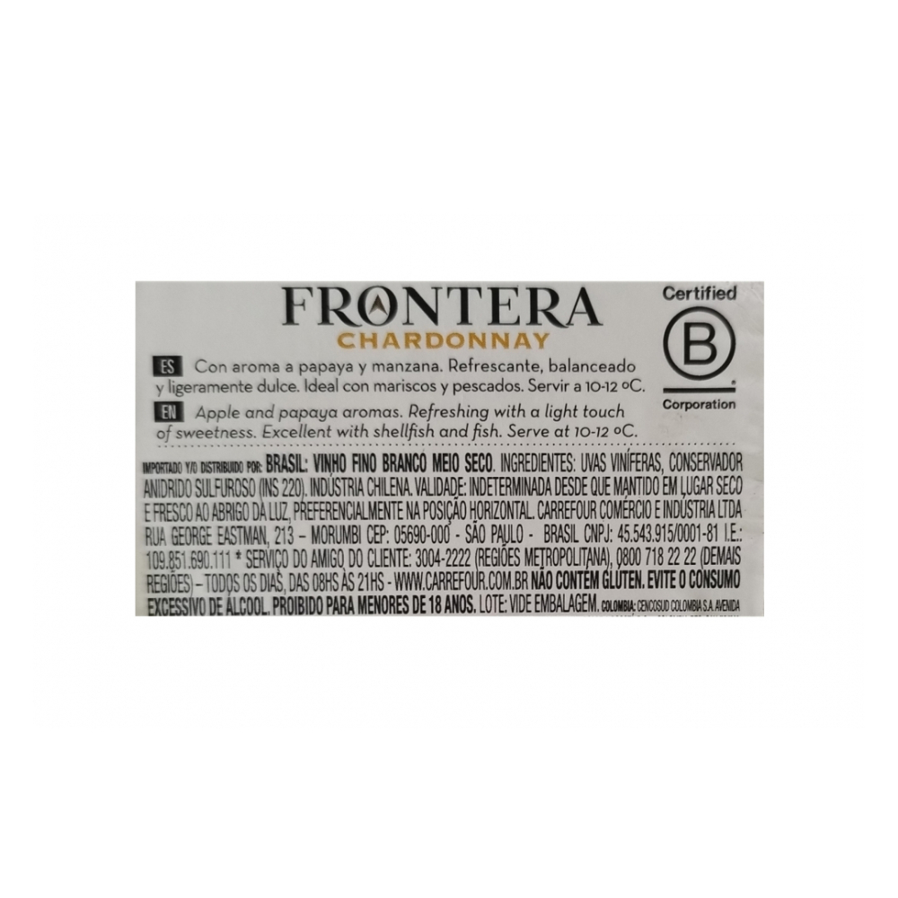 Vino blanco chardonnay Frontera (750 ml) - Miniatura 4