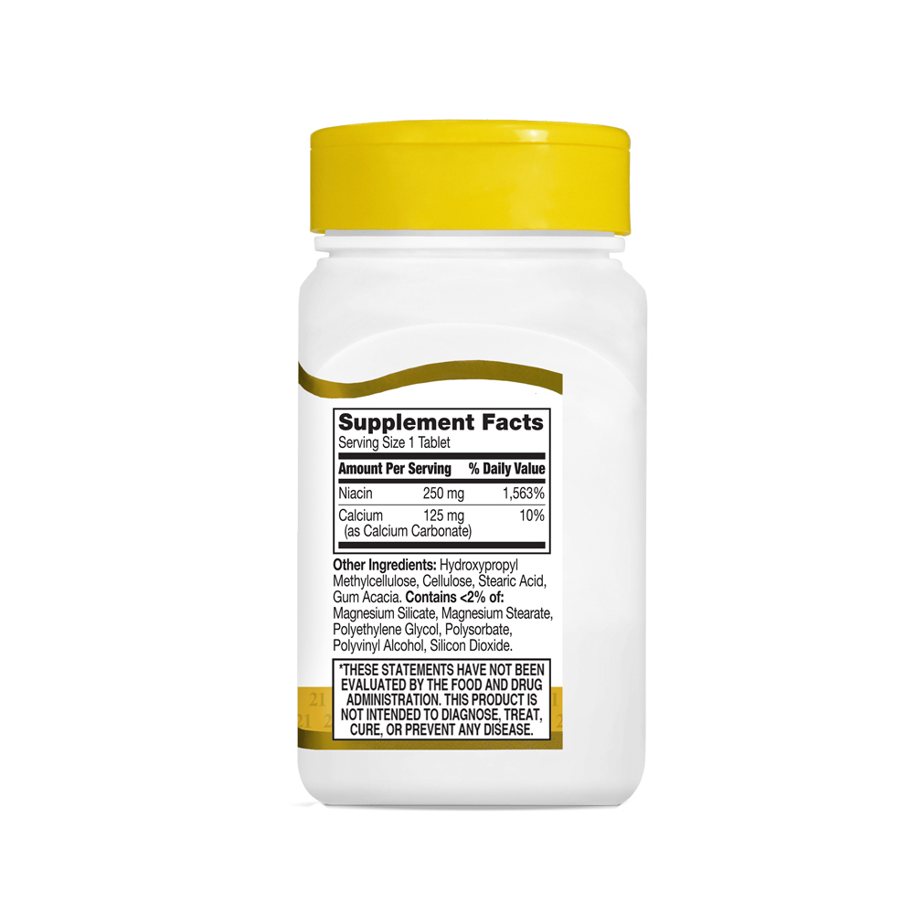 Niacina de liberación prolongada 250 mg 21st Century (110 tabletas) - Miniatura 2