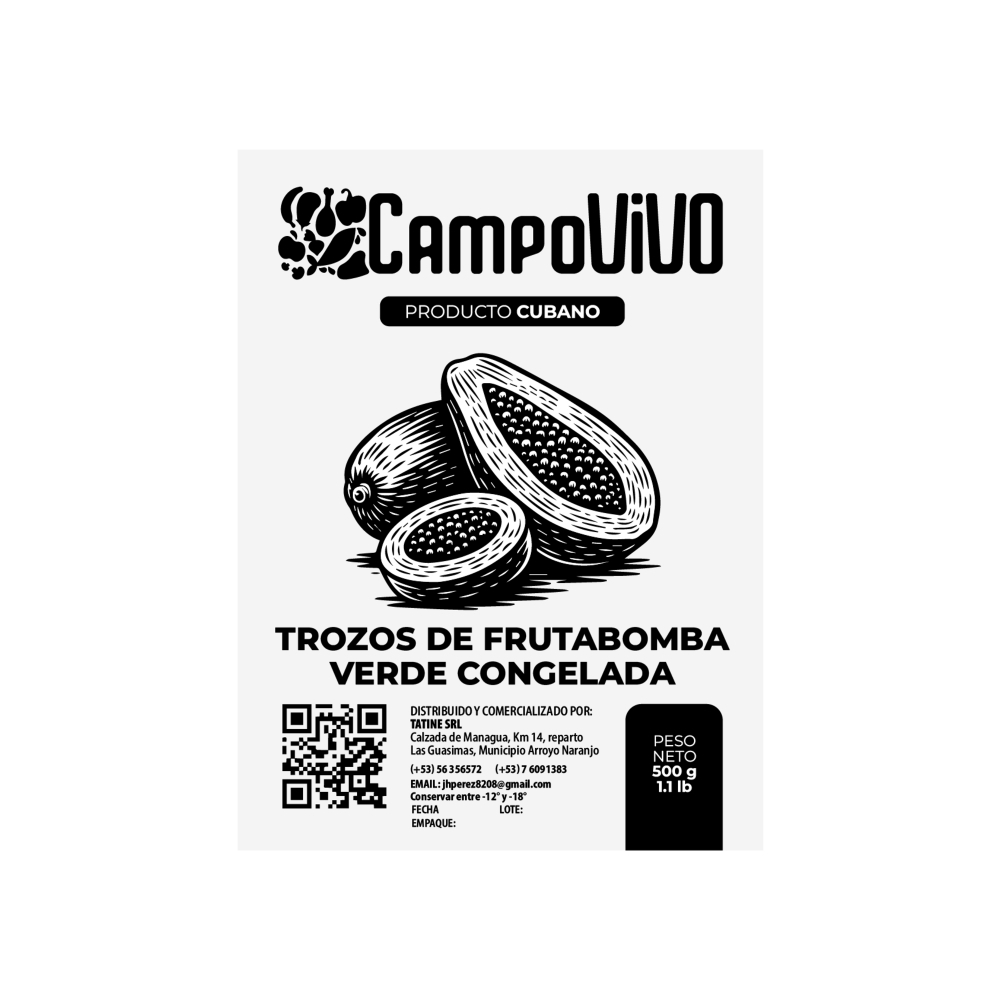 Trozos de frutabomba verde congelada Campo Vivo (500 g / 1.1 lb) - Miniatura 3