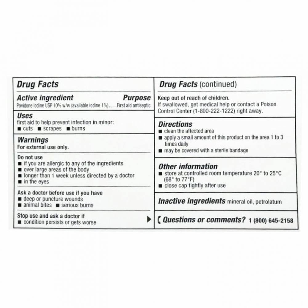 Iodo Povidona. Ungüento antiséptico de primeros auxilios. 10 % Rugby (28.4 g / 1 oz) - Miniatura 2