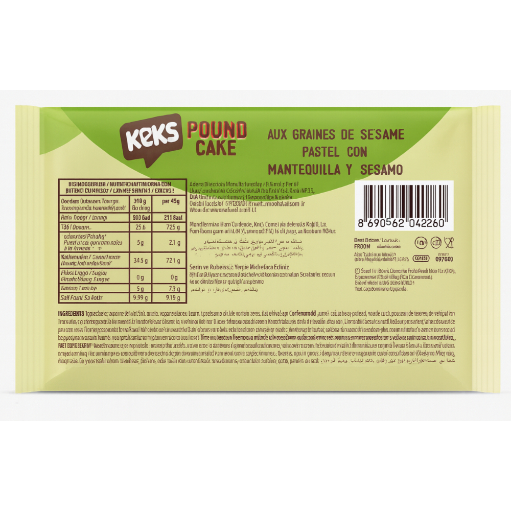 Pastel sabor mantequilla y sésamo Keks Bifa (40 g / 1.41 oz) - Miniatura 2