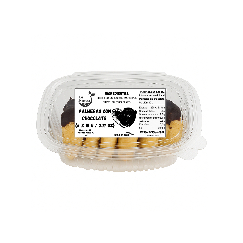 Palmeras con chocolate La Finca (6 x 15 g / 3.17 oz) | Supermercado Online.  Items desde desde Panama y Miami con Envíos a Cuba, image size:1000x1000