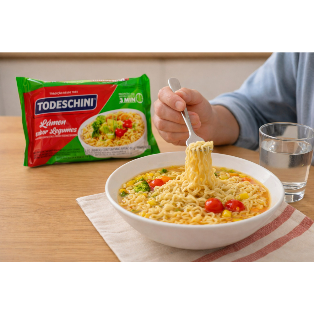 Fideos instantáneos sabor a legumbres Todeschini (4 x 85 g / 2.99 oz) - Miniatura 4