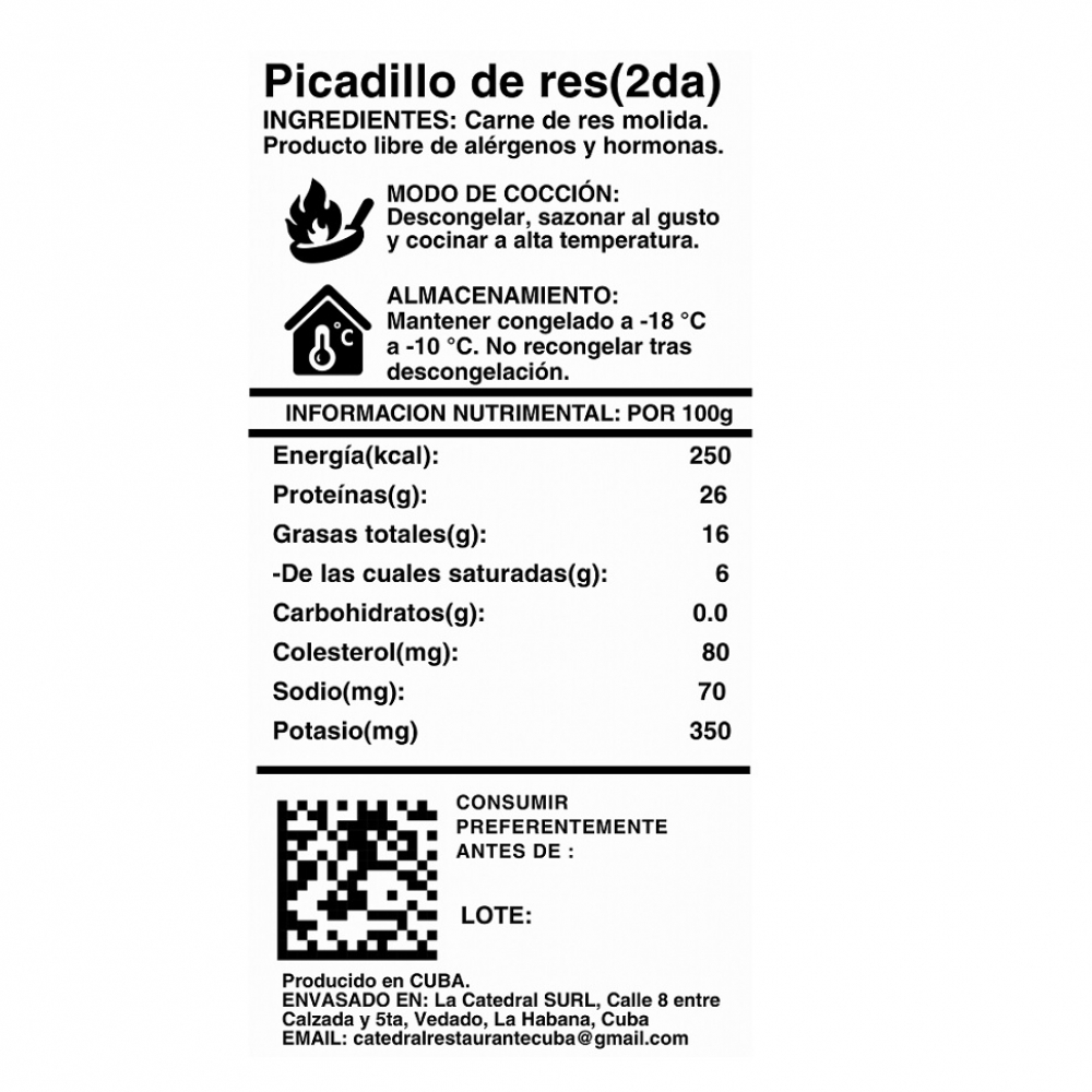Picadillo de carne de res AZ Mercado-Familiar (1 kg / 2.2lb) - Miniatura 3