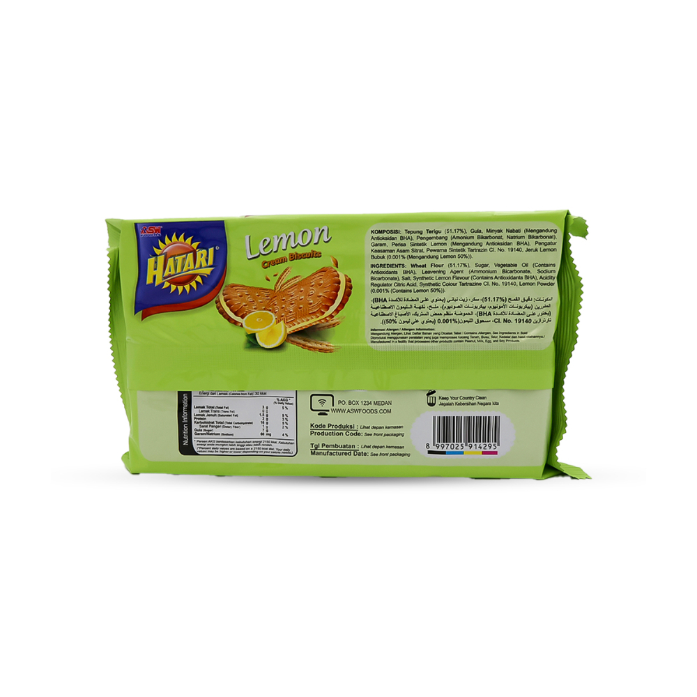 Galletas con crema sabor limón Hatari (190 g / 6.70 oz) - Miniatura 2
