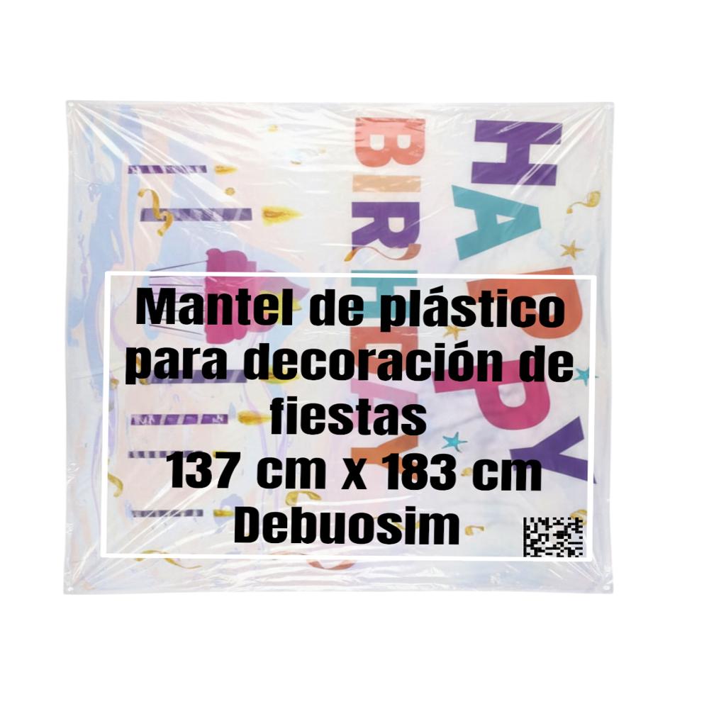 Mantel de plástico para decoración de fiestas 137 cm x 183 cm Debuosim - Miniatura 2