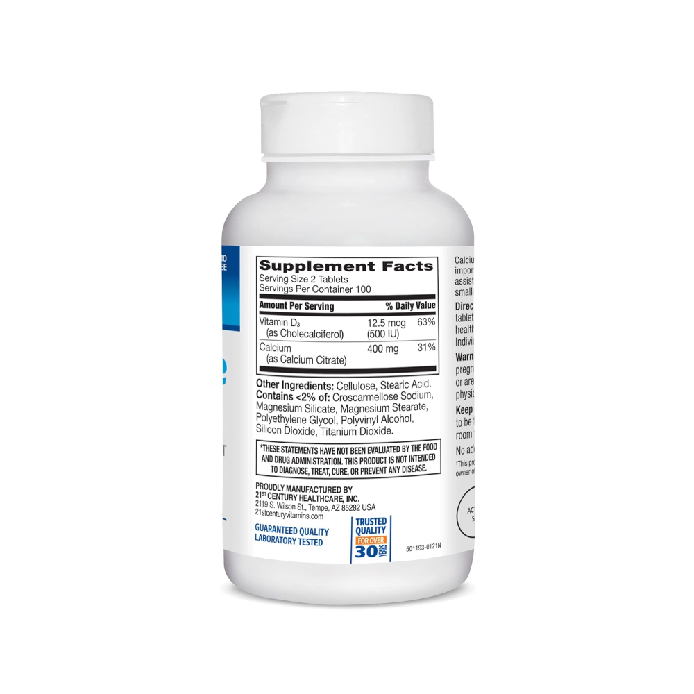 Citrato de calcio + vitamina D3 Petites 21st Century (200 tabletas) - Miniatura 4