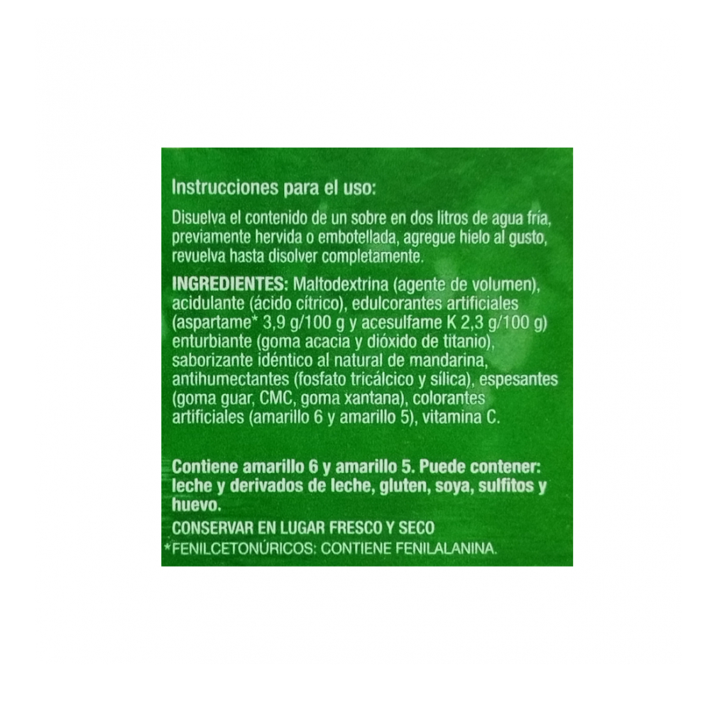 Refresco instantáneo sabor mandarina Zuko (104 g / 3.67 oz) - Miniatura 4