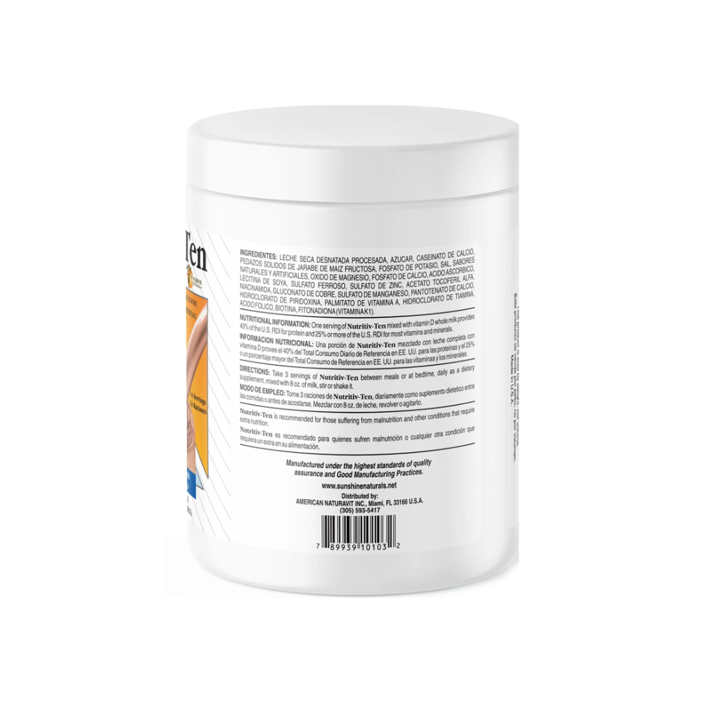 Nutritiv-Ten. Suplemento nutritivo en polvo sabor chocolate Sunshine Naturals (16 oz / 1 lb) - Miniatura 3