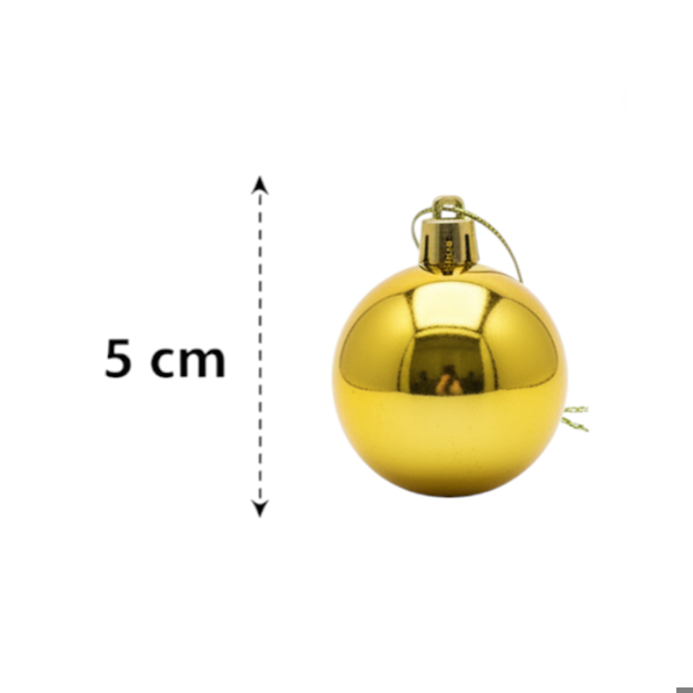 Set 4 bolas de Navidad color doradas con brillo de 5 cm Casa y Menaje - Miniatura 2