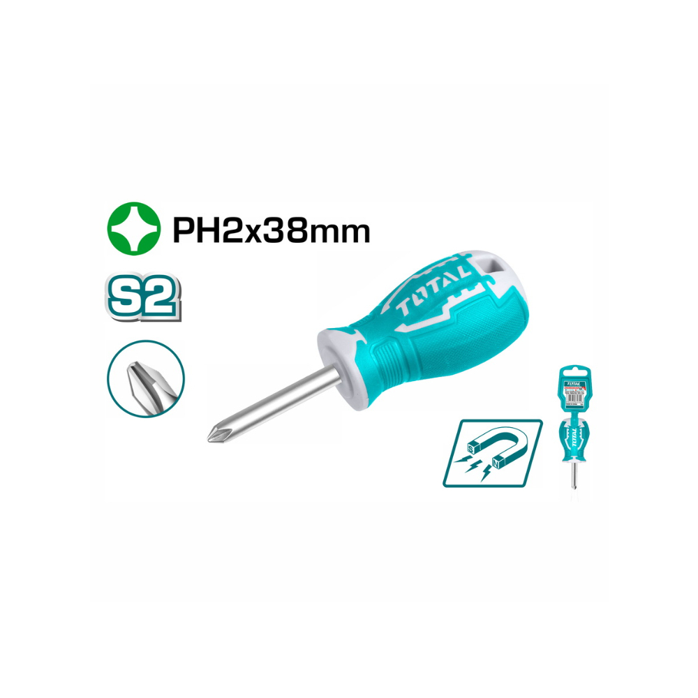 Destornillador corto de estrías de 6 mm Total Tools - Miniatura 3