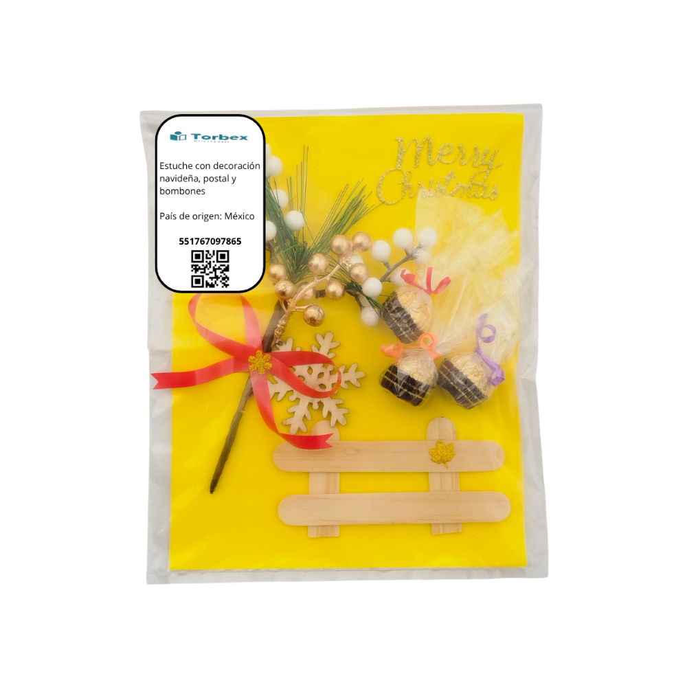 Estuche con decoración navideña, postal y bombones Torbex - Miniatura 3