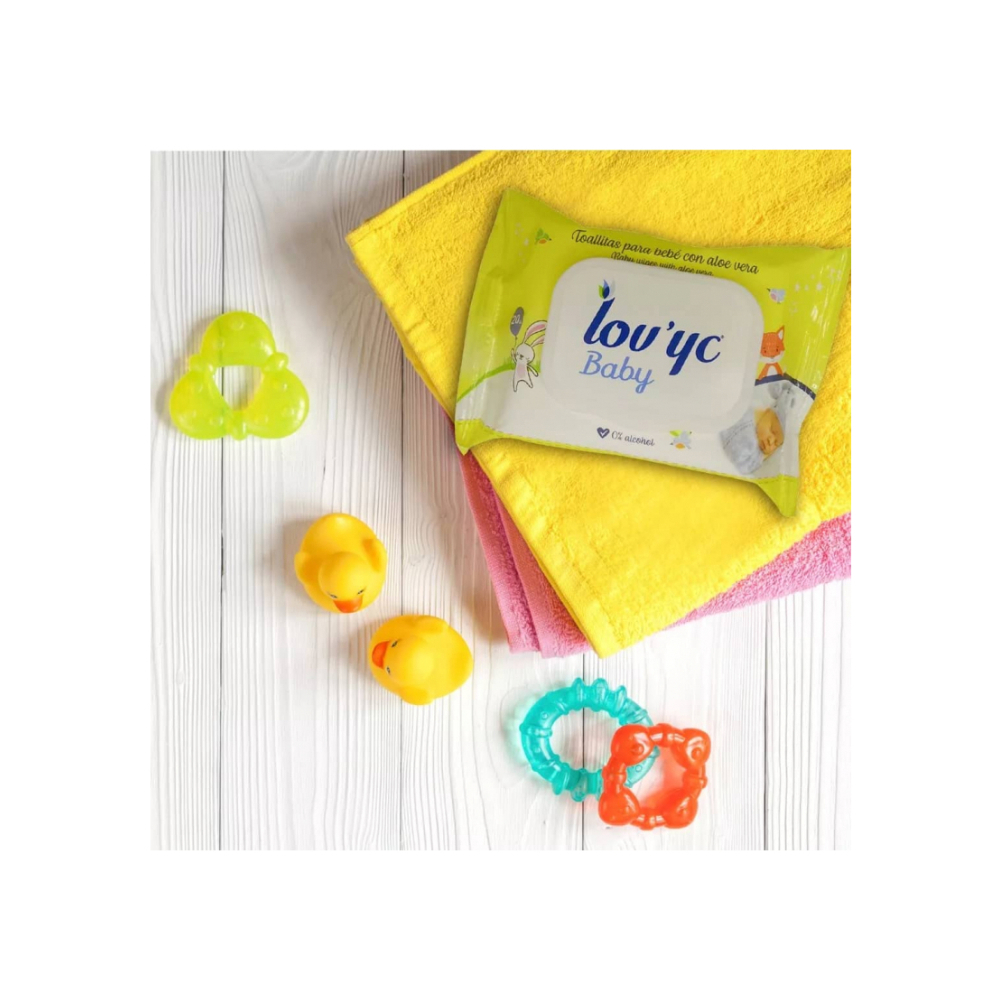 Toallitas húmedas para bebés con aloe vera Lov'yc Baby (72 U) - Miniatura 4