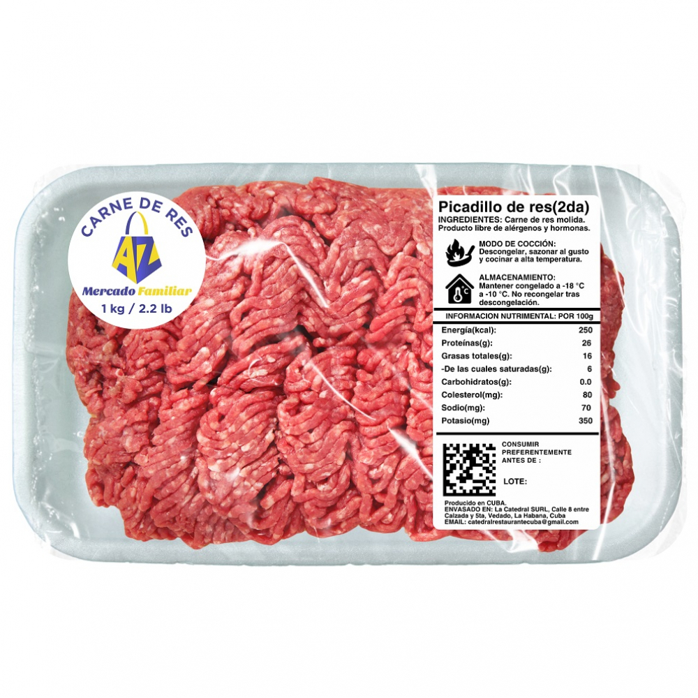Picadillo de carne de res AZ Mercado-Familiar (1 kg / 2.2lb) - Miniatura 2