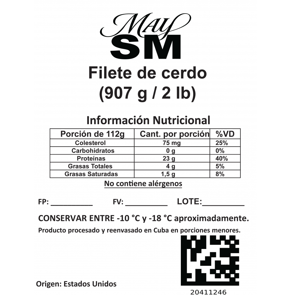 Filete de cerdo May SM (907 g / 2 lb) - Miniatura 3