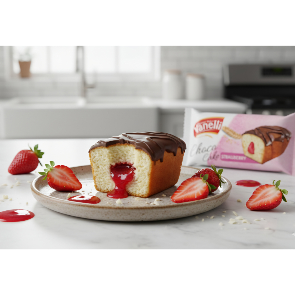 Choco Cake relleno de fresa Vanelli (30 g / 1.06 oz) - Miniatura 4