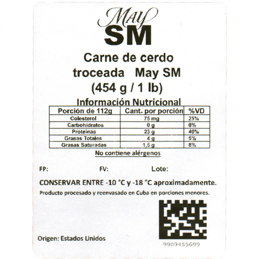 Carne de cerdo troceada May SM (454 g / 1 lb) - Miniatura 3