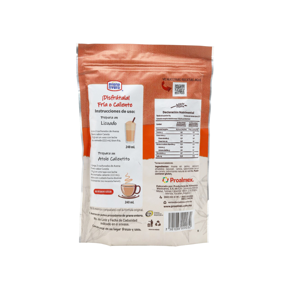 Avena en polvo sabor canela Avena Rivero (200 g / 7.05 oz) - Miniatura 3