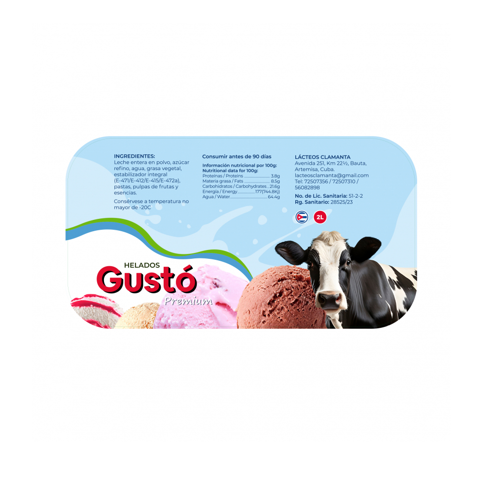 Helado Premium de mantecado Gustó (2 L) - Miniatura 3