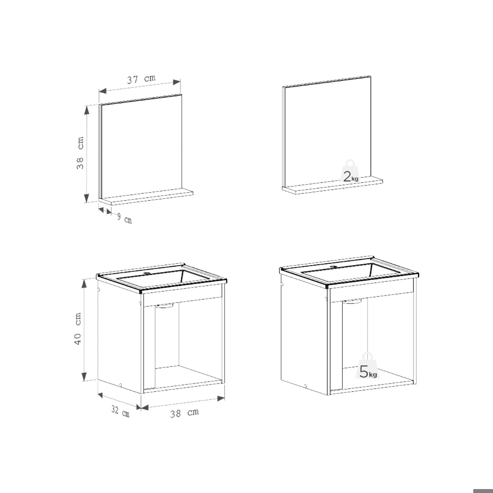 Mueble de baño blanco en madera Cozimax Onyx - Miniatura 3