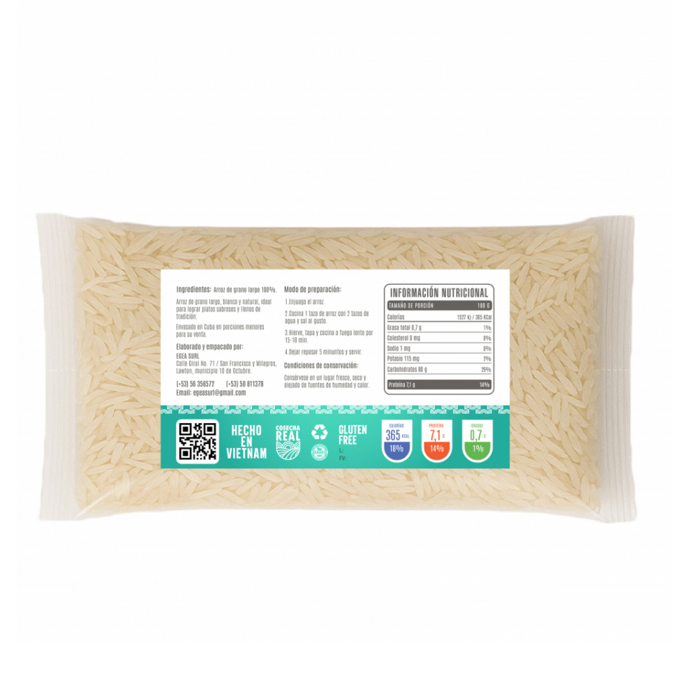 Arroz de grano largo Cosecha Real (10 x 500 g / 1.1 lb) - Miniatura 3