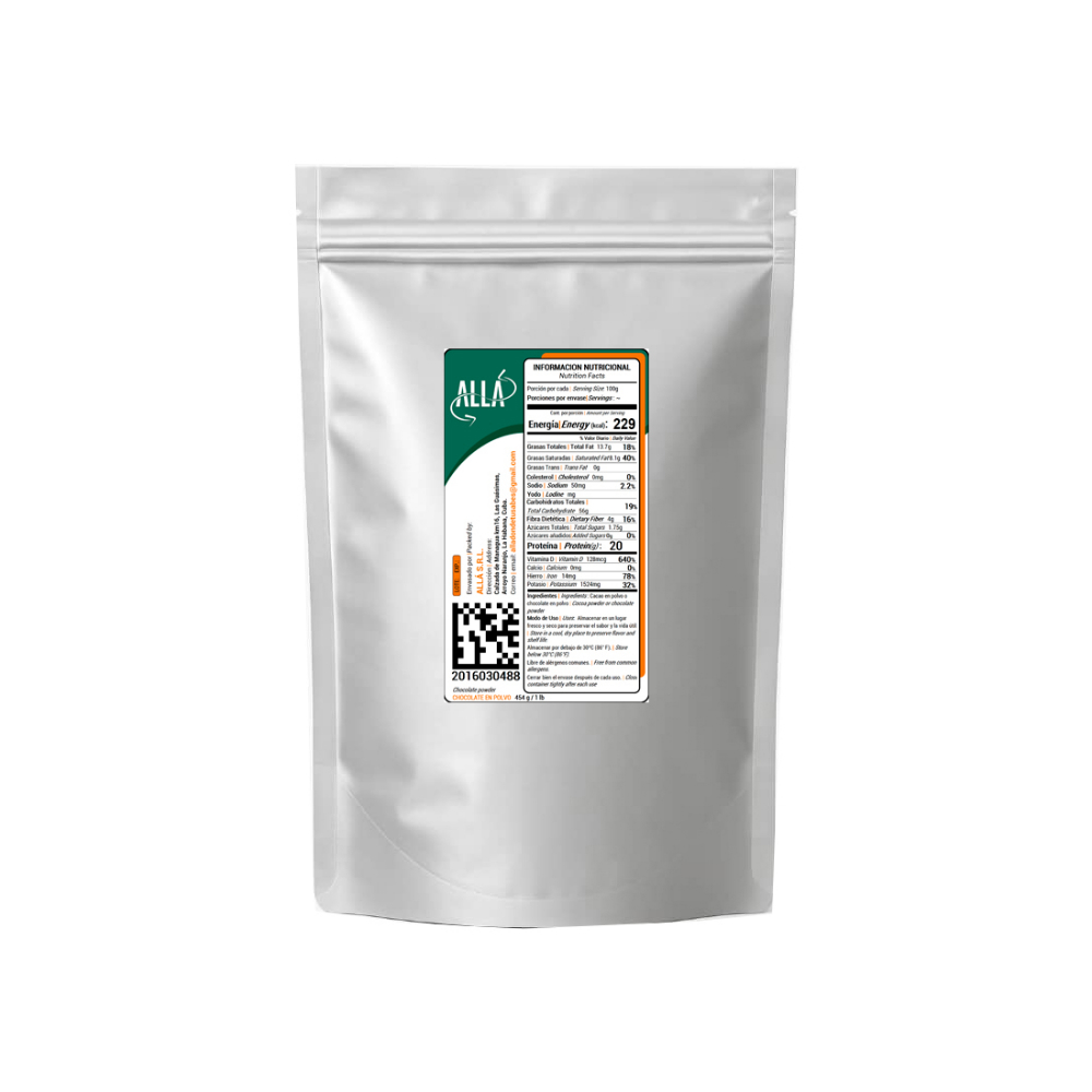 Chocolate en polvo ALLÁ (454 g / 1 lb) - Miniatura 3
