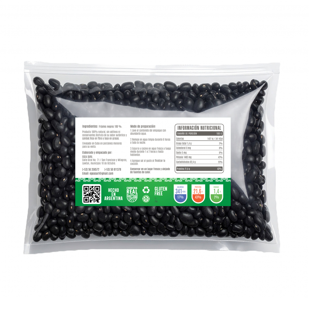 Frijoles negros Cosecha Real (1 kg / 2.2 lb) - Miniatura 2