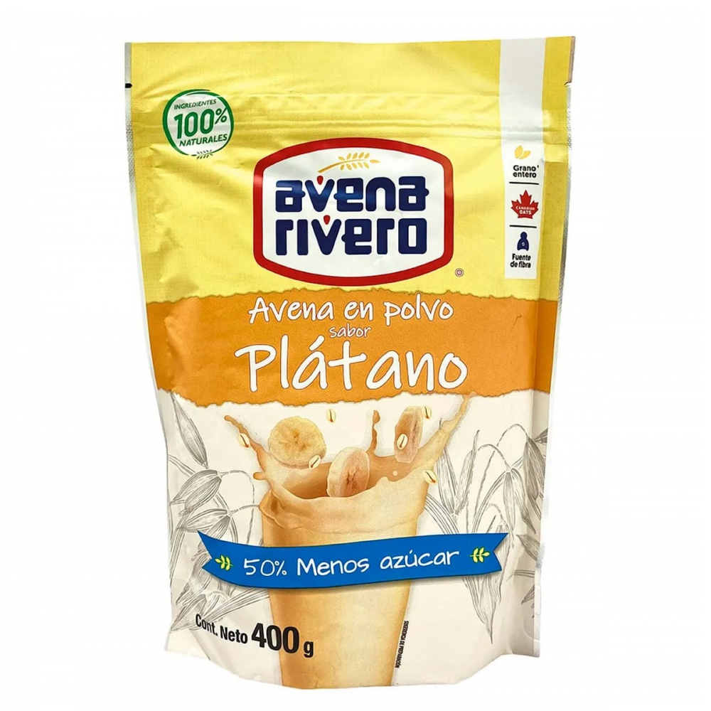 Avena en polvo sabor plátano Avena Rivero (400 g / 14.11 oz) - Miniatura 4