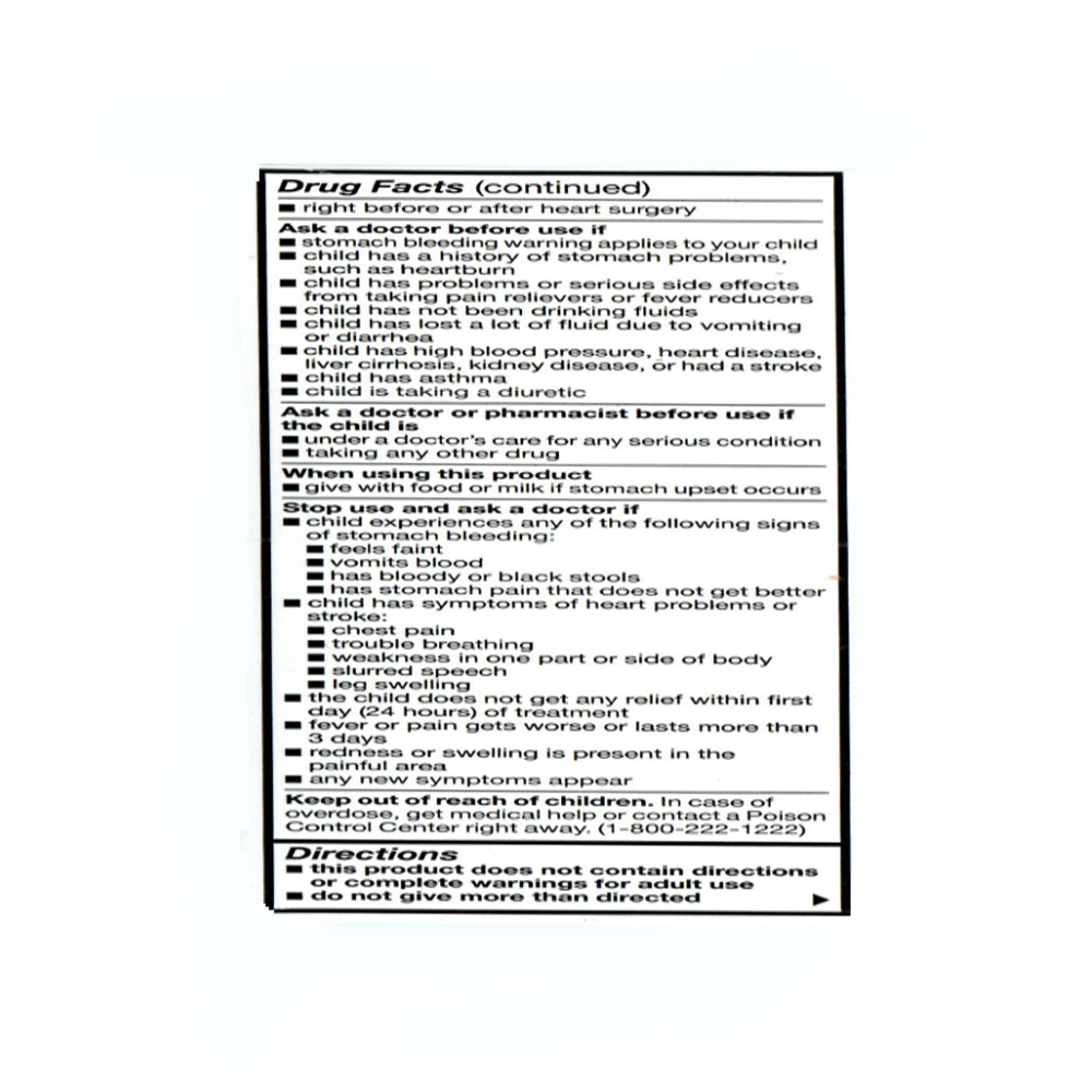 Ibuprofeno para niños en suspensión oral sabor fresa 100 mg / 5 ml Major (120 ml / 4 oz) - Miniatura 4