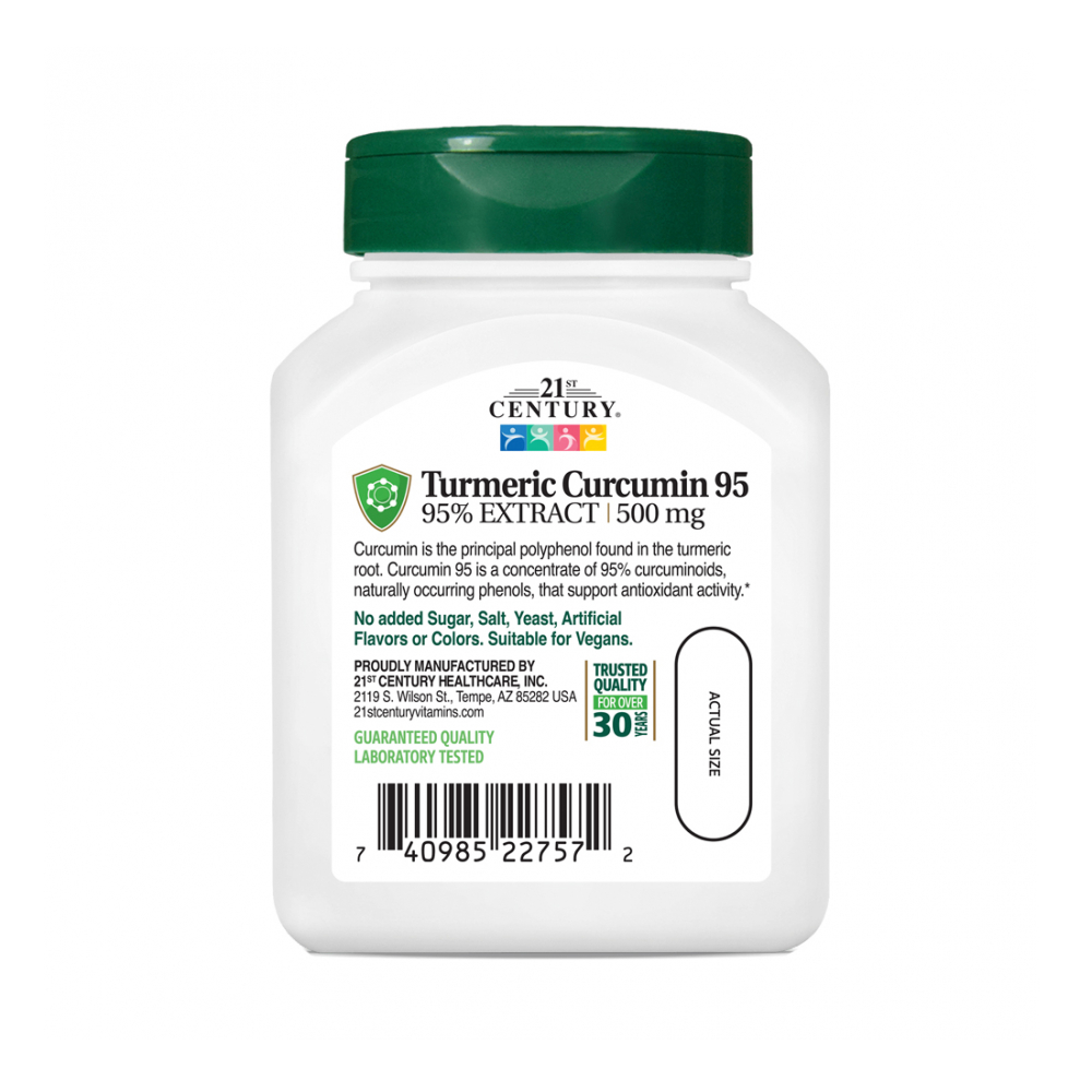 Curcumina 95, 500 mg 21st Century (45 cápsulas) - Miniatura 4