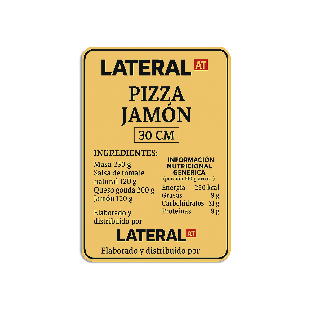 Pizza de jamón Lateral (30 cm) - Miniatura 2