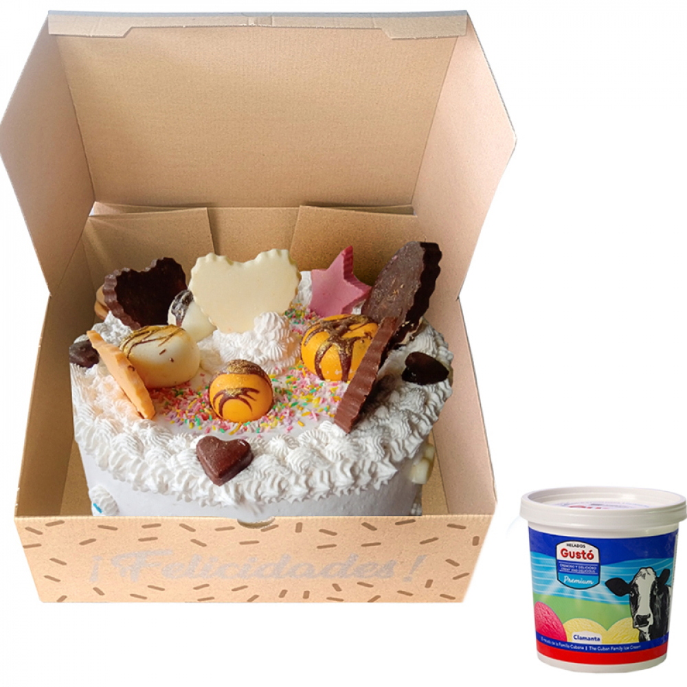 Cake bombonero vainilla cake (12 personas) y+ helado de crema - Miniatura 3