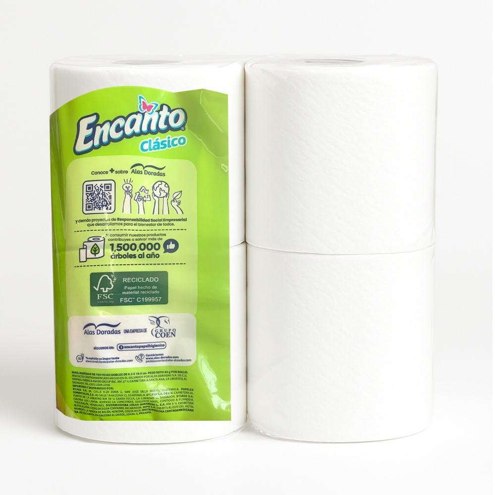 Papel sanitario doméstico clásico Encanto (4 U) - Miniatura 3