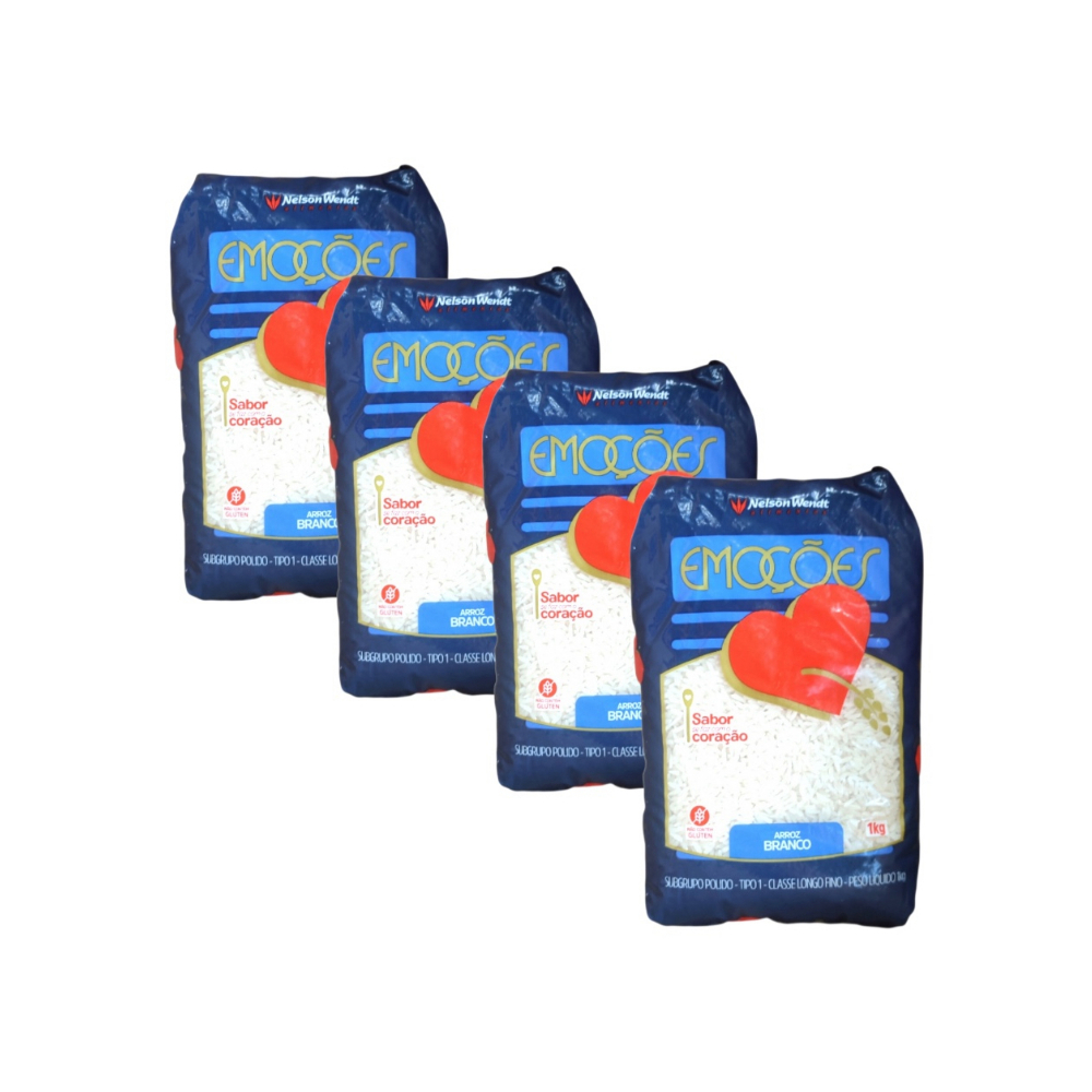 Arroz blanco brasileño Nelson Wendt (4 x 1 kg / 2.2 lb) - Imagen 1