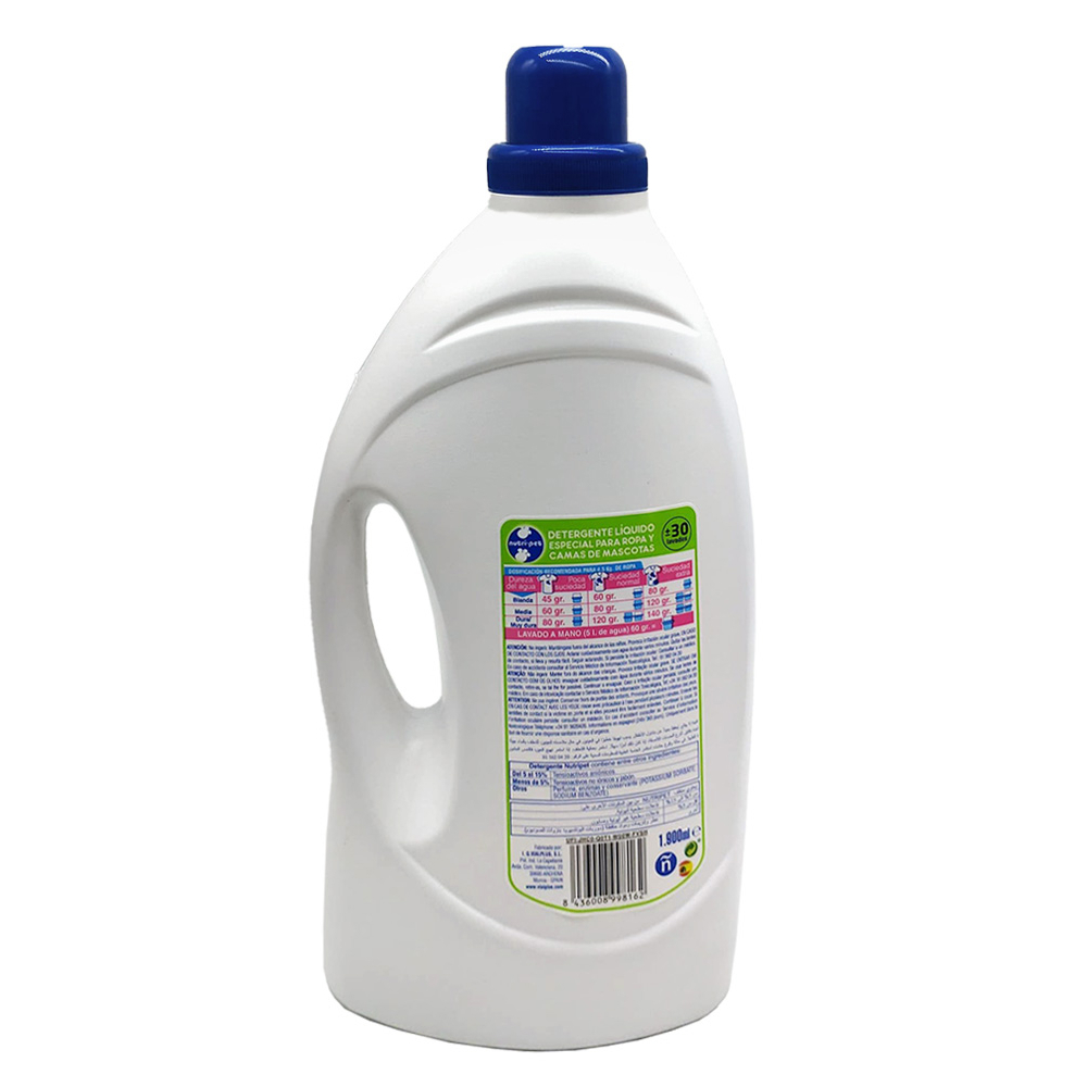Detergente líquido especial para ropa y camas de mascotas Nutri-Pet (1.9 L) - Miniatura 2