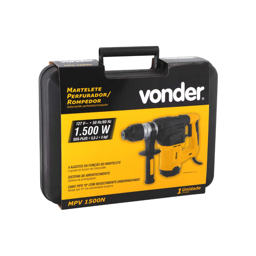 Rotomartillo perforador/rompedor de 127 V Vonder MPV1500N - Miniatura 2