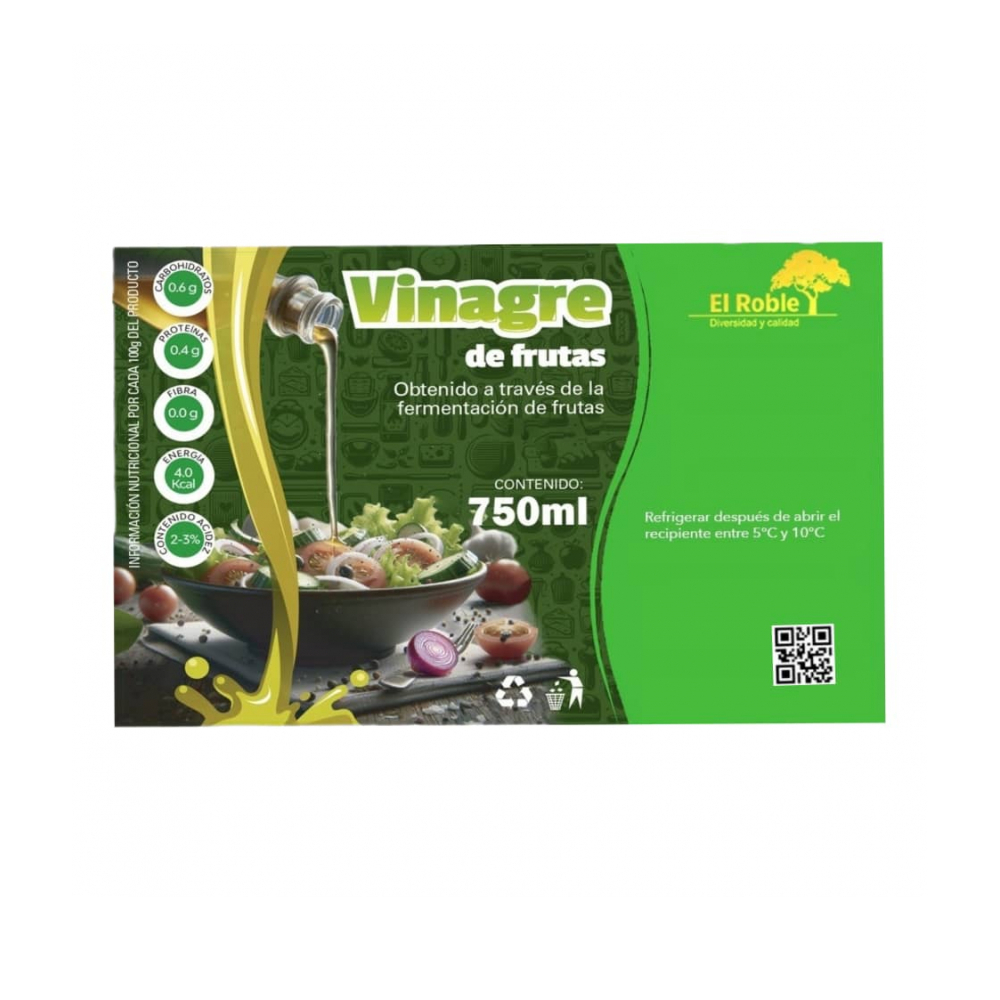 Vinagre de frutas El Roble (750 ml / 25.36 oz) - Miniatura 2