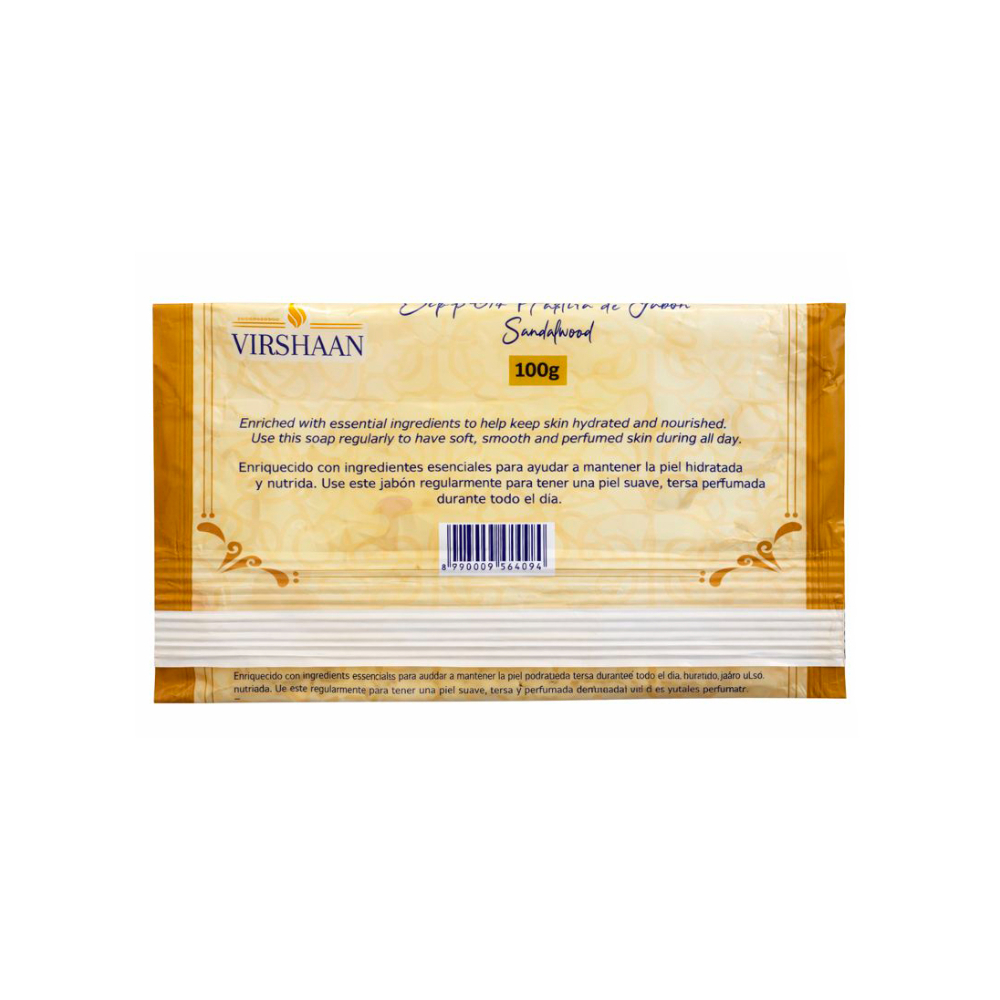 Jabón de tocador con aroma a sándalo Virshaan (100 g / 3.52 oz) - Miniatura 3