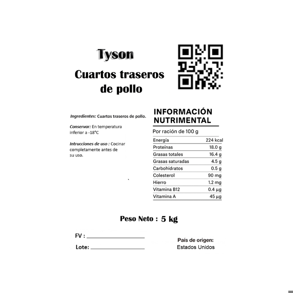 Paquete de cuartos traseros de pollo Tyson (5 kg / 11 lb) - Miniatura 3