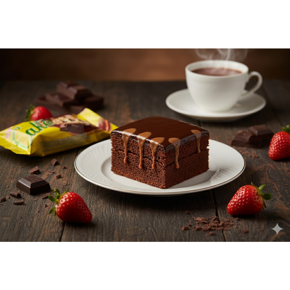Pastel de chocolate con relleno de cacao revestido con sucedáneo Hazal (50 g / 1.76 oz) - Miniatura 4