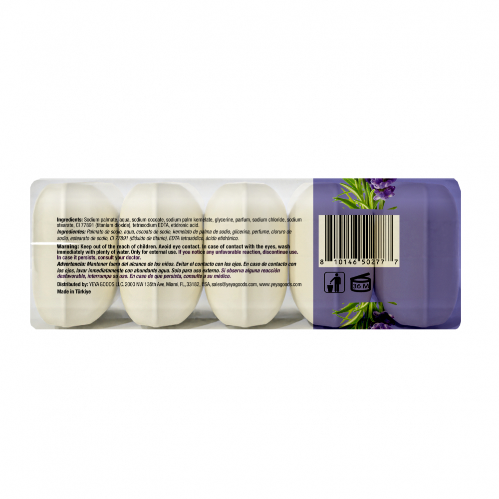 Jabón de tocador de lavanda YEYA (5 x 60 g / 2.12 oz) - Miniatura 2