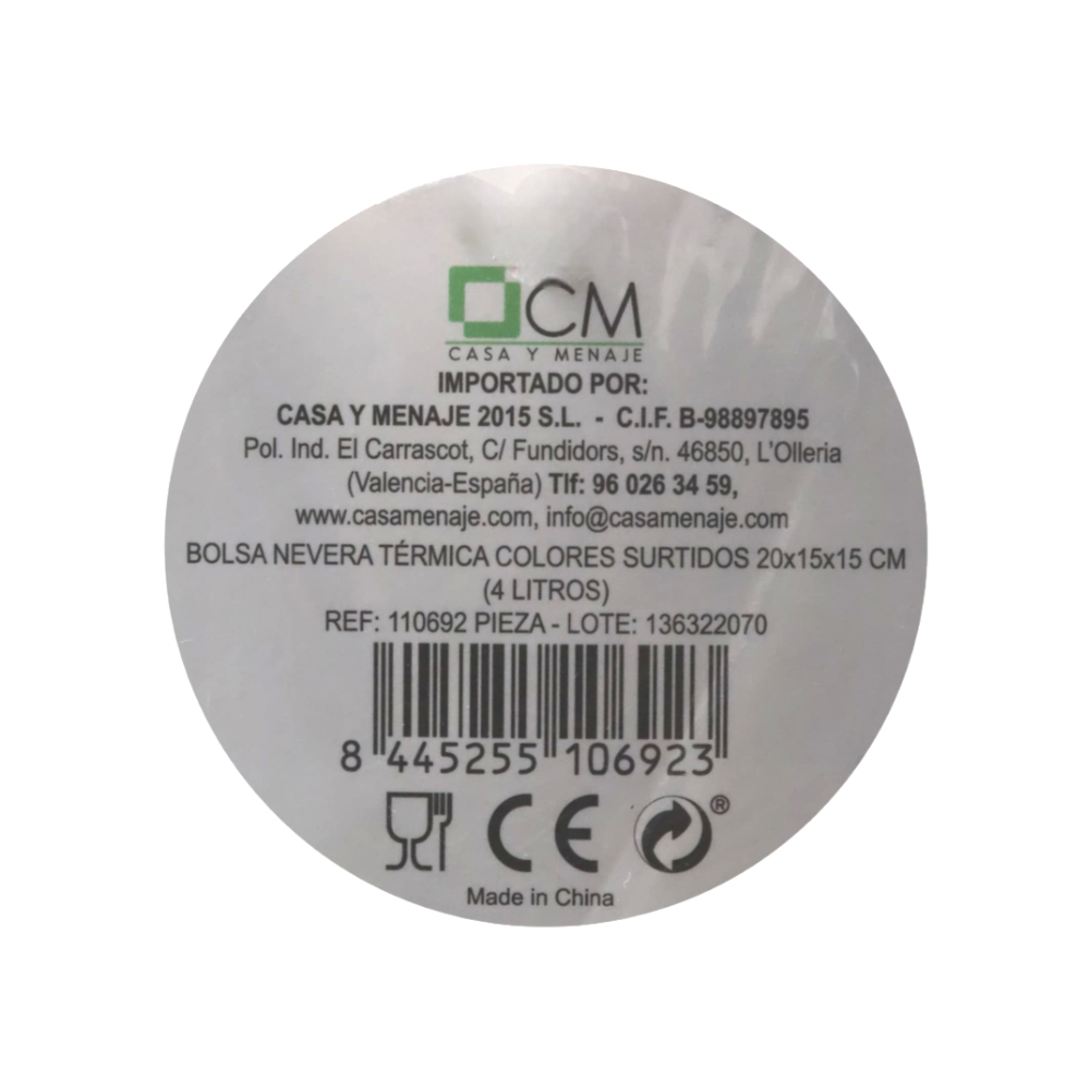 Bolsa nevera térmica color rosado 20 cm x 15 cm Casa y Menaje - Miniatura 3