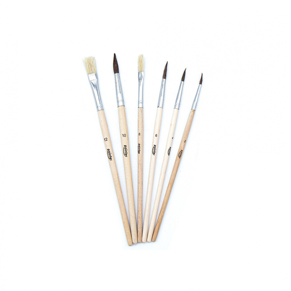 Set de pintura - juego de 6 pincel y paleta para pintar - Pointer - Miniatura 4