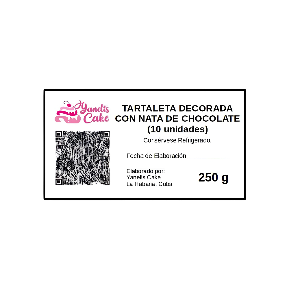 Dulce tartaleta de nata de chocolate Yanelis Cake (10 U) - Miniatura 2