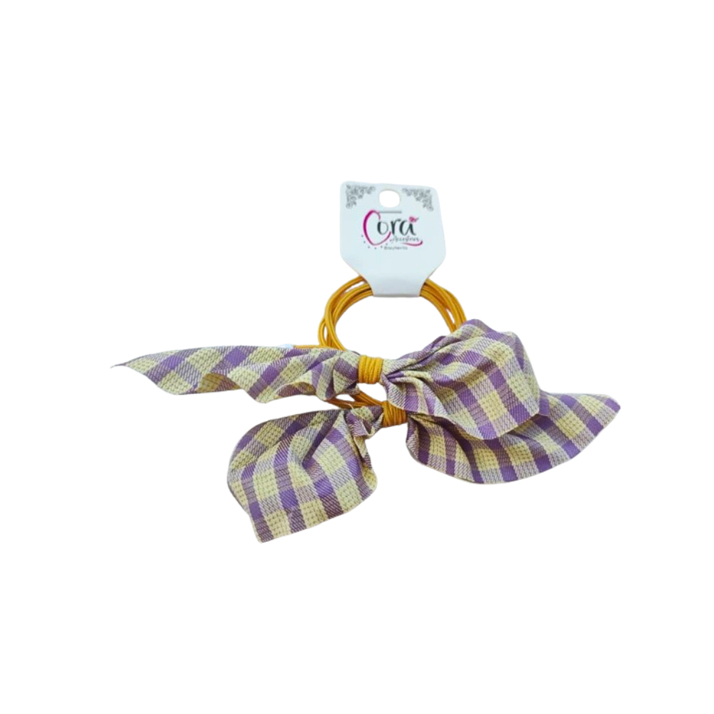 Lazos violetas a cuadros para el cabello Cora (2 U) - Miniatura 2