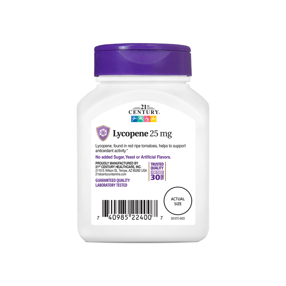 Licopeno 25 mg 21st Century (60 tabletas) - Miniatura 4