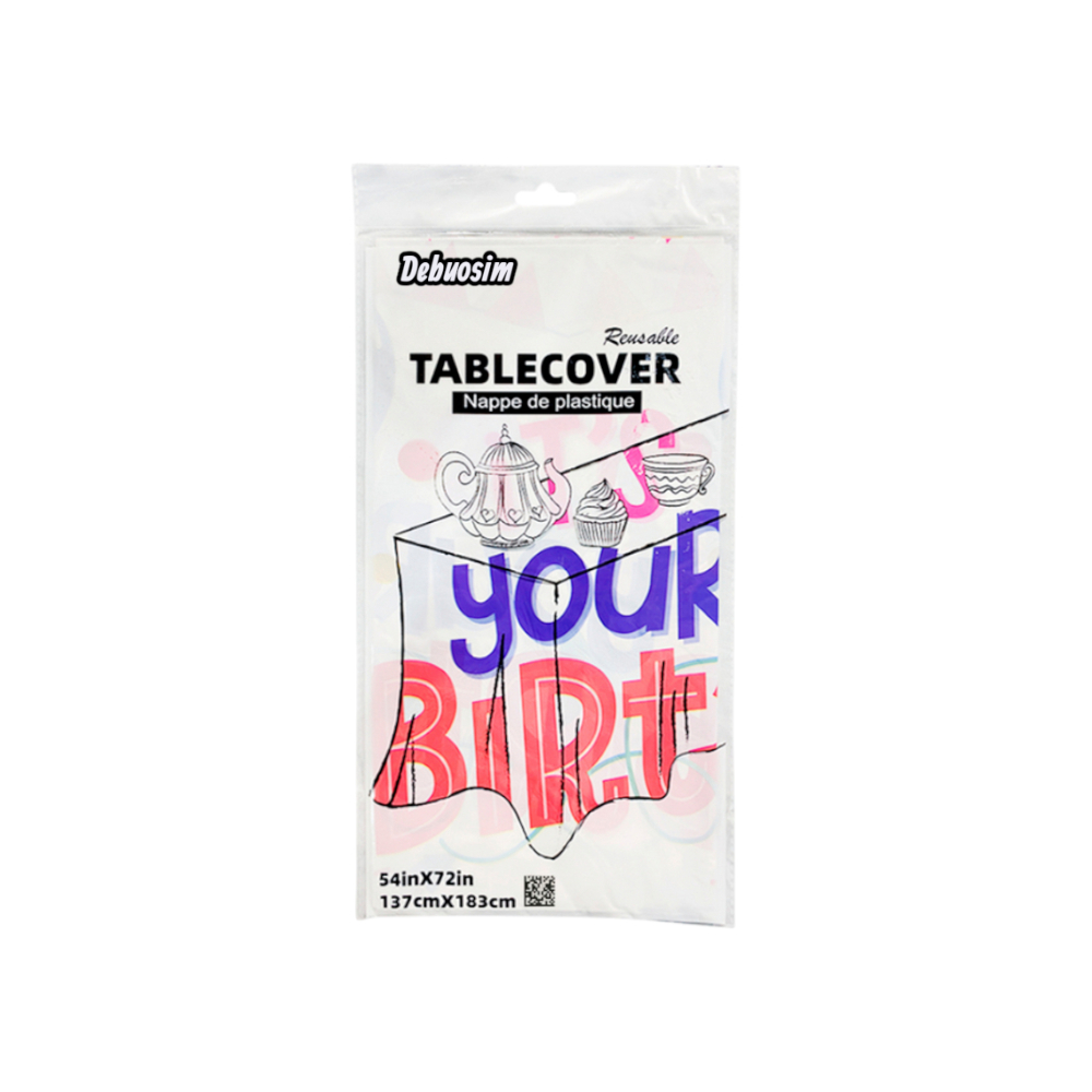 Mantel de plástico para decoración de fiestas 137 cm x 183 cm Debuosim - Miniatura 2